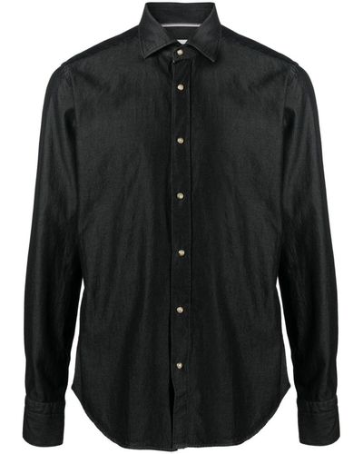 Tintoria Mattei 954 Long-sleeved Denim Shirt - Black
