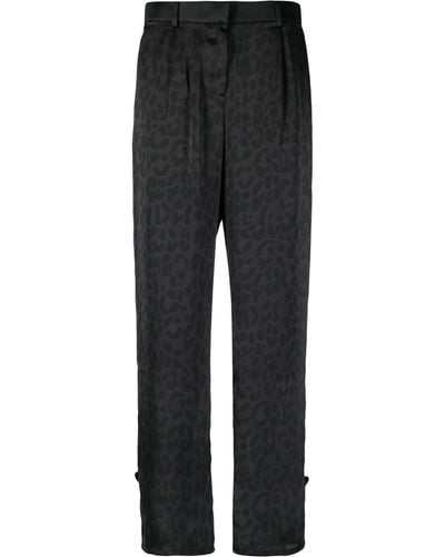 Sacai High-waisted Patterned Trousers - Black