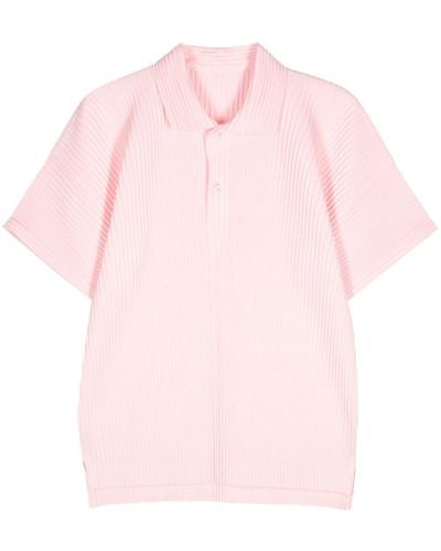 Homme Plissé Issey Miyake May Pleated Polo Shirt - Pink