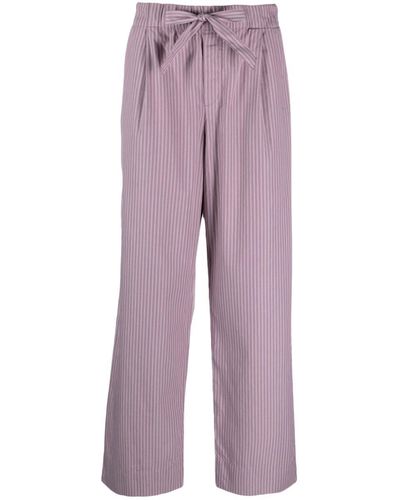 Tekla X Birkenstock Pinstripe Pyjama Trousers - Purple