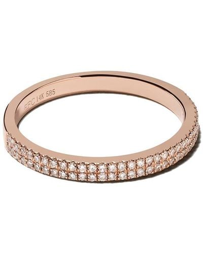 EF Collection 14kt Rose Gold Double Diamond Eternity Band Ring - White