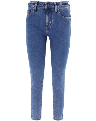 Jacob Cohen Logo-patch tapered jeans - Azul