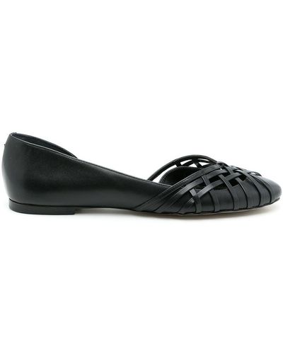 Sarah Chofakian Sapatilha Victoria Leather Ballerina Shoes - Black