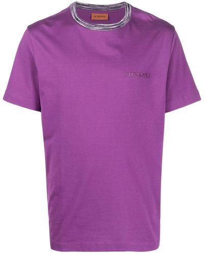 Missoni Embroidered-logo Short-sleeve T-shirt - Purple