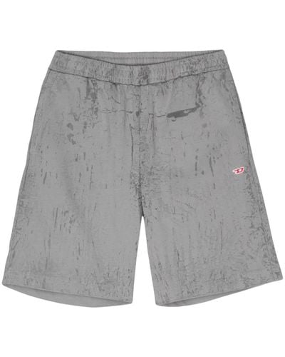 DIESEL P-crown-n1 Cotton Track Shorts - Grey
