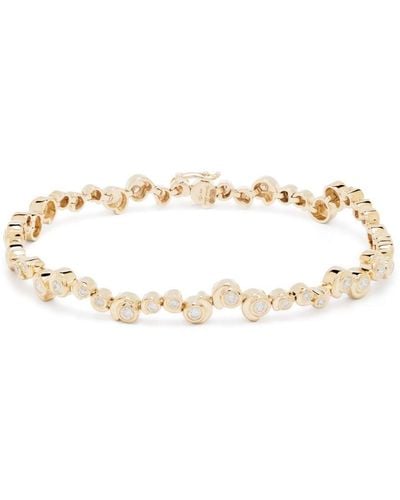 Yvonne Léon Pulsera Rivière Escargot en oro amarillo de 9kt con diamantes - Blanco