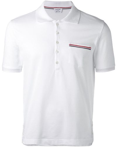 Thom Browne Poloshirt mit Brusttasche - Weiß
