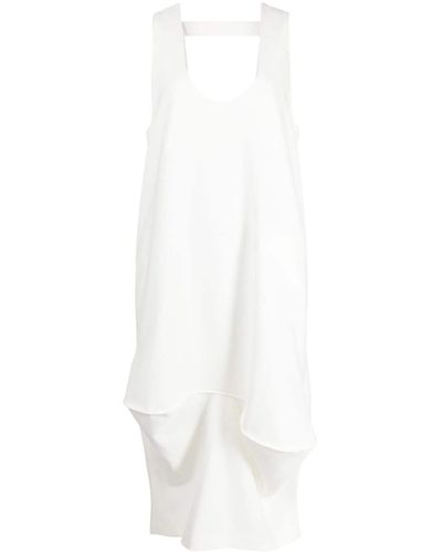 Enfold Robe mi-longue à design drapé - Blanc