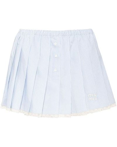 Miu Miu Minifalda con logo bordado - Blanco