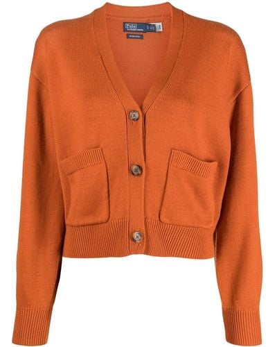 Polo Ralph Lauren Patch Pocket Knitted Cardigan - Orange