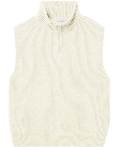 John Elliott Dakota Half-zip Sweater Vest - Natural