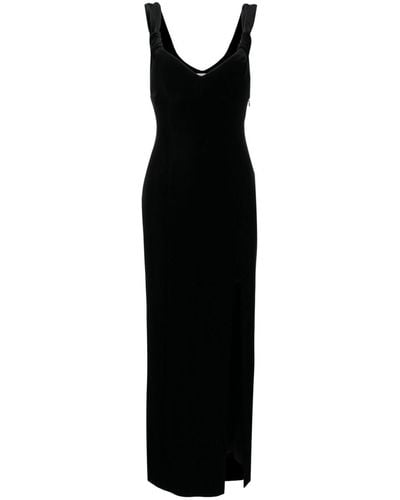 Galvan London Liza Velvet Maxi Dress - Black