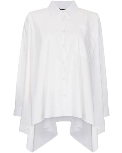 UMA | Raquel Davidowicz Draped-detail Classic-collar Shirt - White