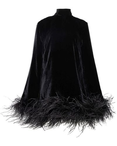 ‎Taller Marmo Gina Feather-trim Minidress - Black