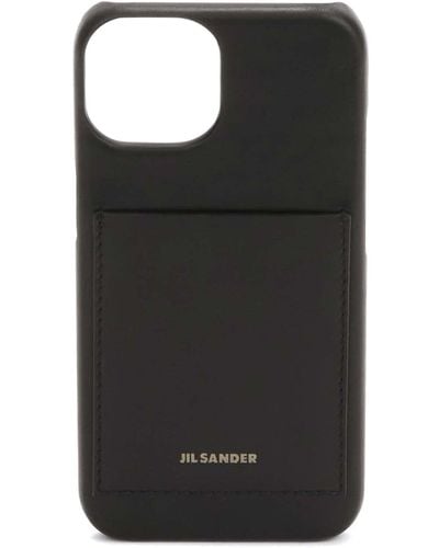 Jil Sander Coque d'iPhone 14 en cuir - Noir