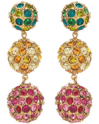 Oscar de la Renta Crystal-embellished Ball Drop Earrings - Metallic