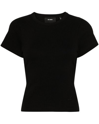 Axel Arigato Camiseta de canalé con aberturas - Negro