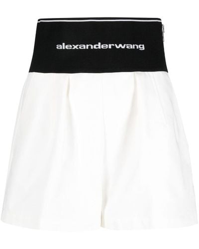 Alexander Wang Logo-waistband Tailored Short - White