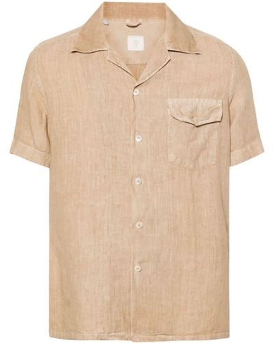 Eleventy Short-sleeve Linen Shirt - Natural