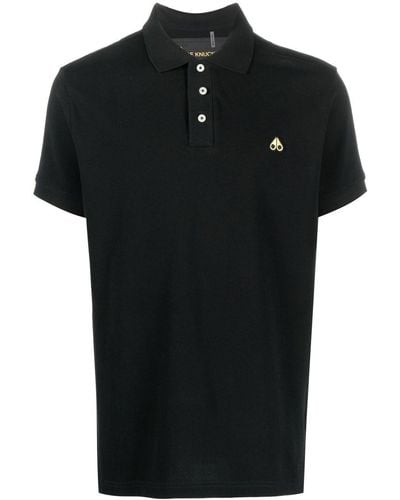 Moose Knuckles Logo Patch Polo Shirt - Black