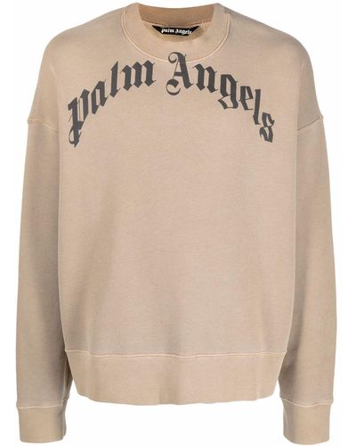 Palm Angels Sweater Met Logoprint - Naturel