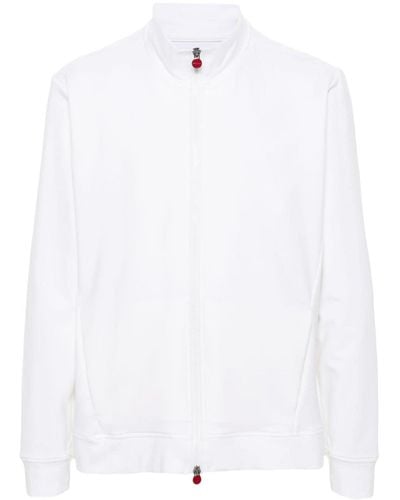 Kiton Cotton Zip-up Sweatshirt - White
