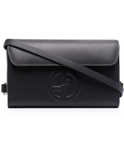 Giorgio Armani Debossed-logo Leather Wallet - Black