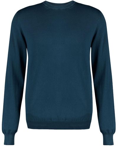 Boglioli Crew-neck Cotton Sweatshirt - Blue
