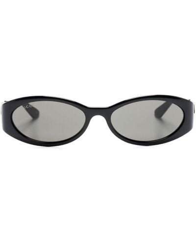 Gucci Sonnenbrille mit ovalem Gestell - Schwarz