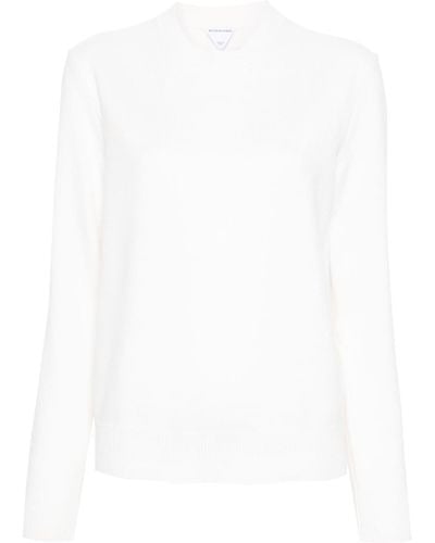 Bottega Veneta Crew-neck Ribbed-knit Sweater - White