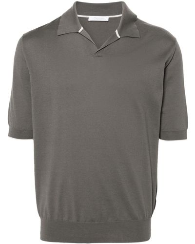 Cruciani Fine-ribbed polo shirt - Grau
