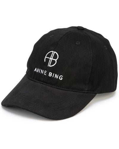 Anine Bing Honkbalpet Met Geborduurd Logo - Zwart