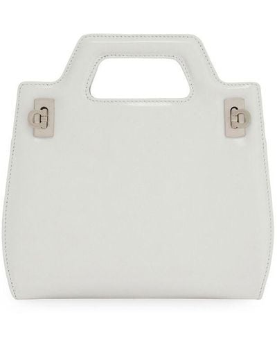 Ferragamo Mini-Tasche mit Henkel - Weiß