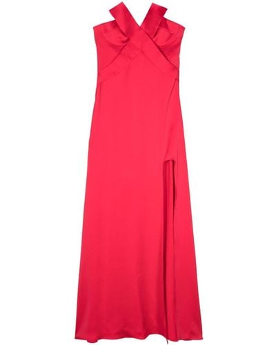 Genny Strapless Satin Gown - Red