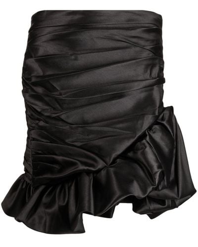 Edward Achour Paris Ruffled Satin Skirt - Black