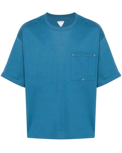 Bottega Veneta T-Shirt mit aufgesetzter Tasche - Blau