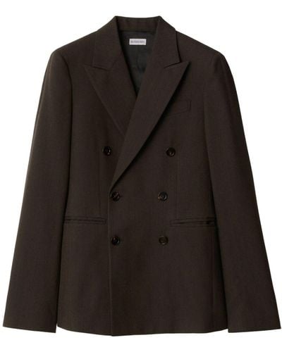 Burberry Double-breasted Wool Blazer - Black