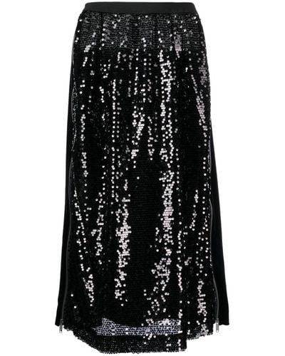Undercover Sequinned Maxi Skirt - Black
