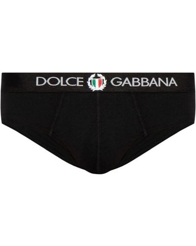 Dolce & Gabbana Brando Logo-waistband Briefs - Black