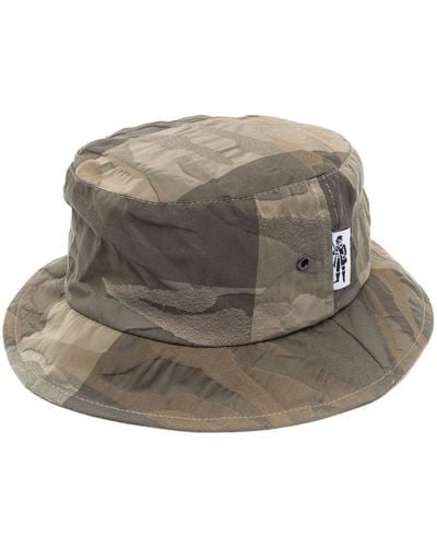 Mackintosh Pelting Camouflage-pattern Bucket Hat - Brown