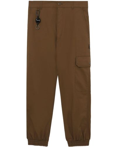 Izzue Hook-attachment Stretch-cotton Trousers - Brown