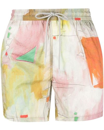 Costumein Abstract-pattern Print Swim Shorts - Natural