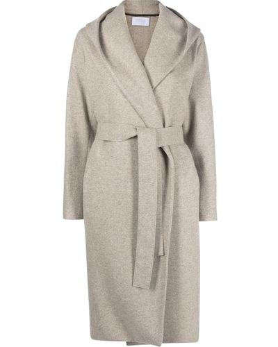 Harris Wharf London Hooded Cashmere Coat - Grey
