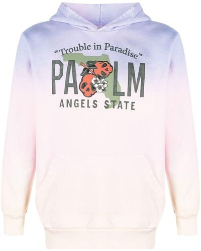 Palm Angels Logo-print Gradient Hoodie - Pink
