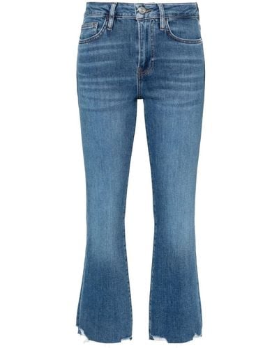 FRAME Le Crop Mini Boot Raw-Cut-Jeans - Blau