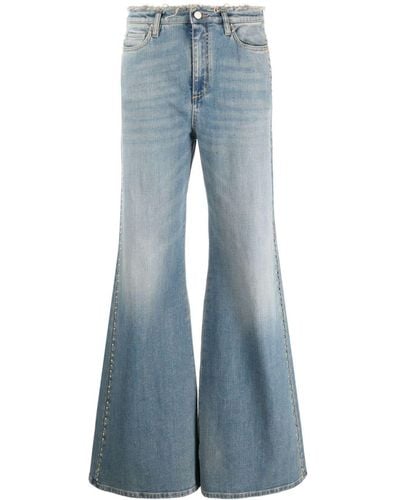 Dorothee Schumacher Stud-embellished Frayed Bootcut Jeans - Blue