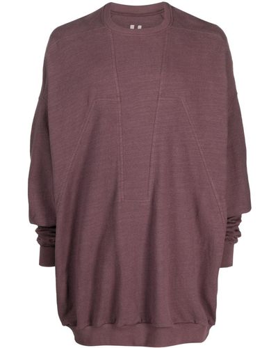 Rick Owens Splintered Peter Oversized Cotton Sweater - Purple