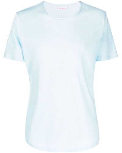Orlebar Brown T-shirt en lin à manches courtes - Bleu