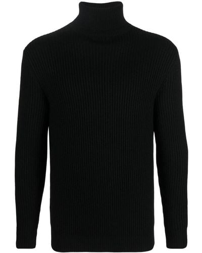 Tagliatore Roll Neck Wool Sweatshirt - Black