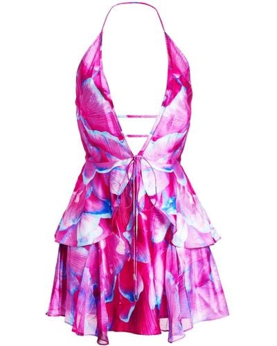 retroféte Brietta Silk Dress - Pink
